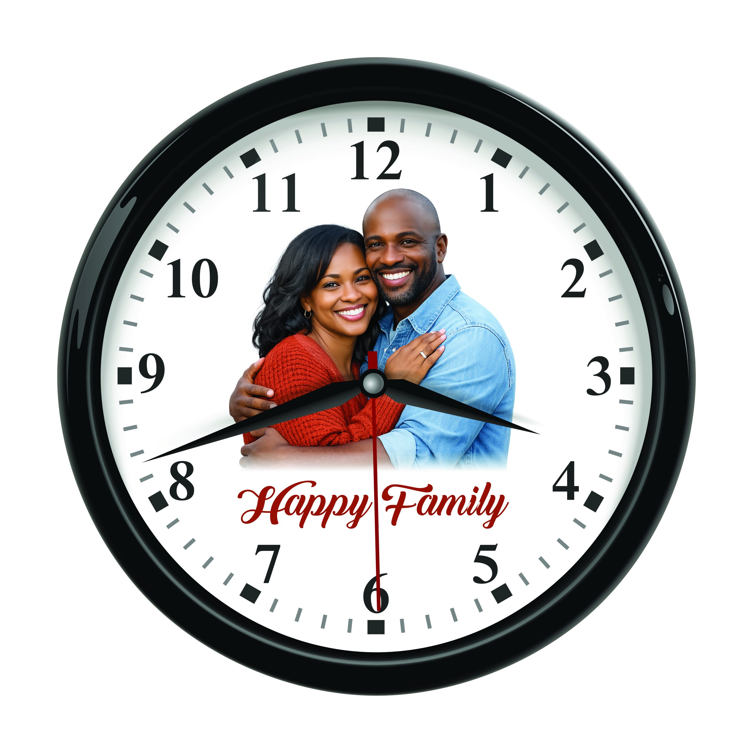 Branded Wall Clock with Family Photo – 27cm Diameter - Star Bright Creation